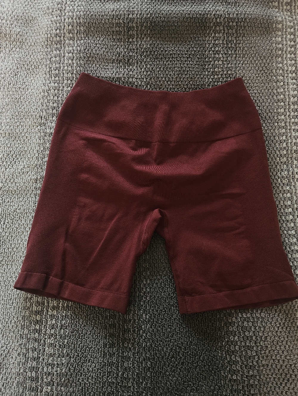 Aurola Women's High-Waist Burgundy Bike Shorts Small